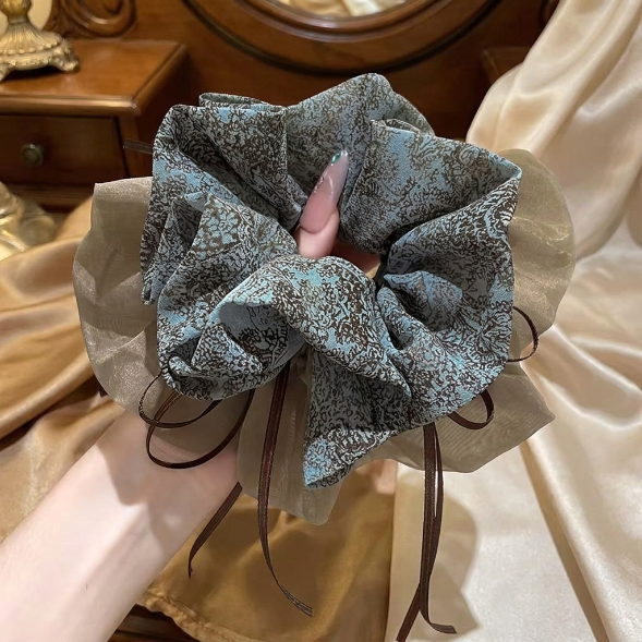 Floral Satin Scrunchies