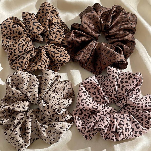 Retro Leopard Print Hair Scrunchies